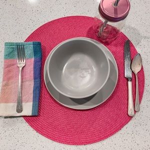 Set of Four Pink Woven Placemats